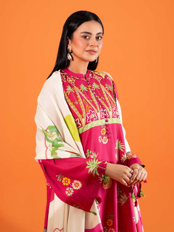 AFROZ 3-Piece Unstitched Digital Printed Bana Dora Viscose Suit