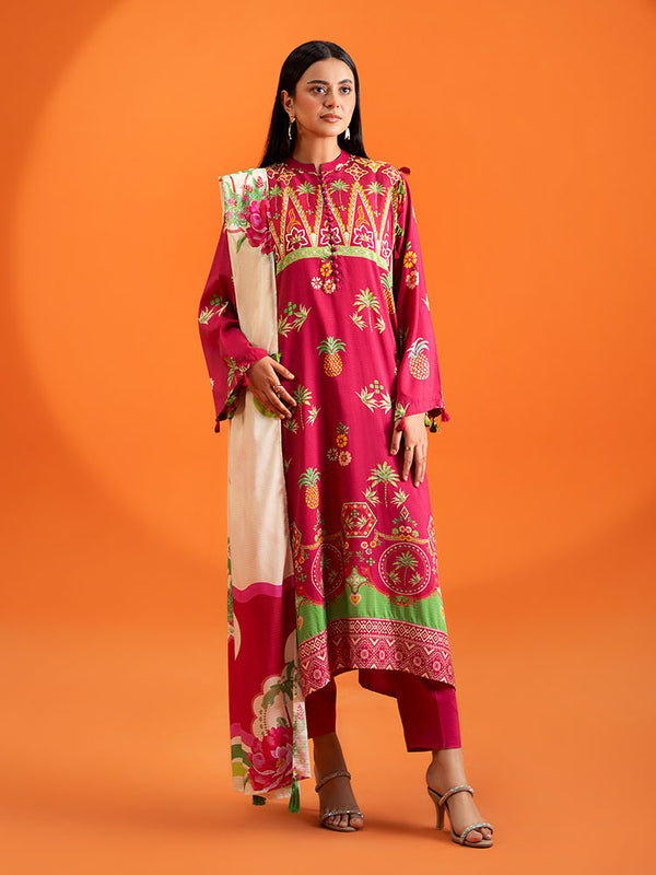 AFROZ 3-Piece Unstitched Digital Printed Bana Dora Viscose Suit