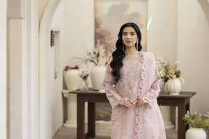 4YOU-9072 Deep Purple & Blush Pink Organza 3-Piece Set