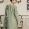 4YOU-9073  Light Grey & Sage Green Organza 3-Piece Suit