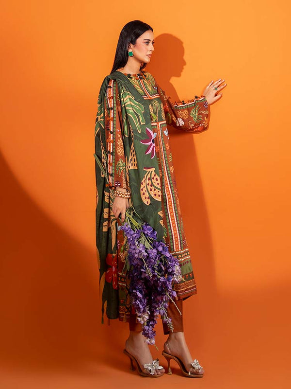 AFROZ 3-Piece Unstitched Digital Printed Bana Dora Viscose Suit