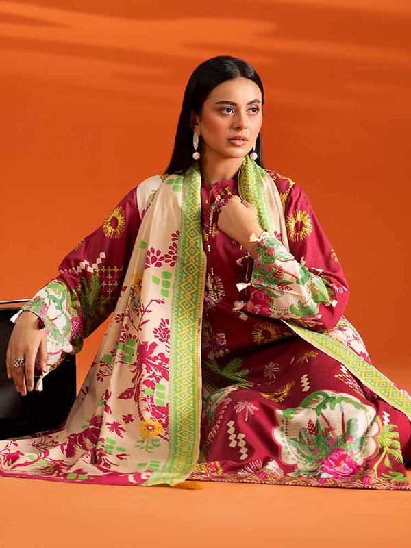 AFROZ 3-Piece Unstitched Digital Printed Bana Dora Viscose Suit