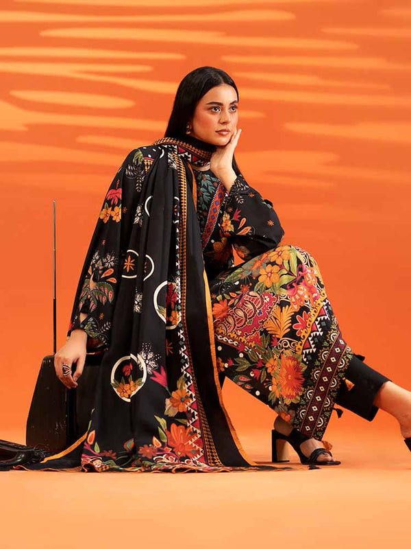 AFROZ 3-Piece Unstitched Digital Printed Bana Dora Viscose  Suit