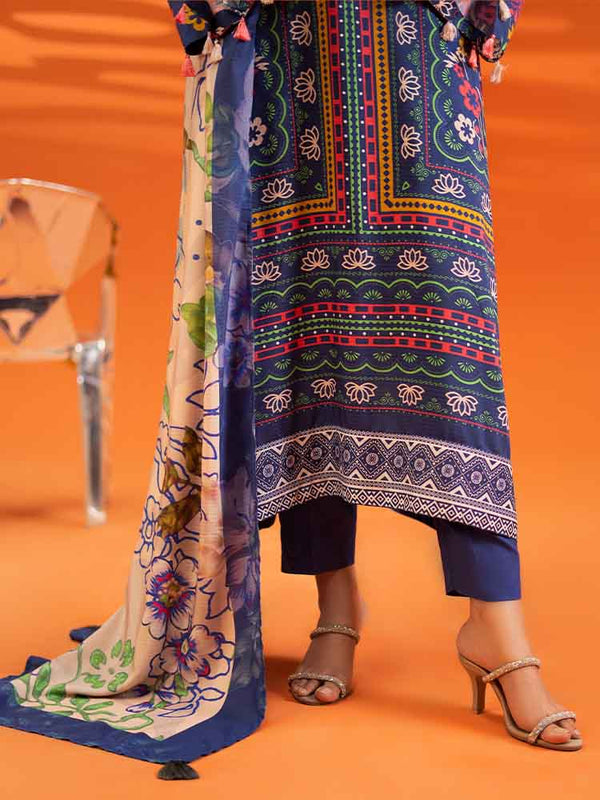 AFROZ 3-Piece Unstitched Digital Printed Bana Dora Viscose  Suit