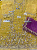 Latest Heavy Embroidered Organza Dress With Organza Embroidered Dupatta (Unstitched)