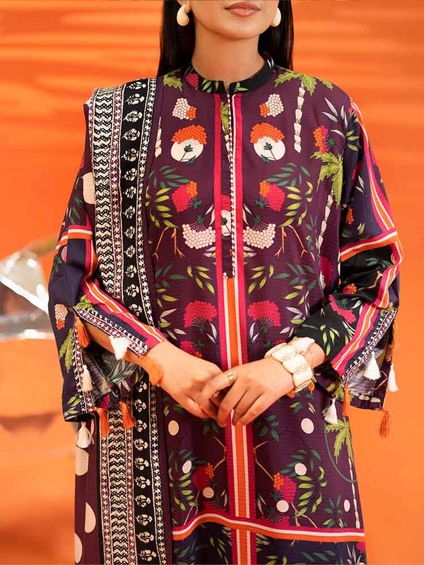 AFROZ 3-Piece Unstitched Digital Printed Bana Dora Viscose  Suit