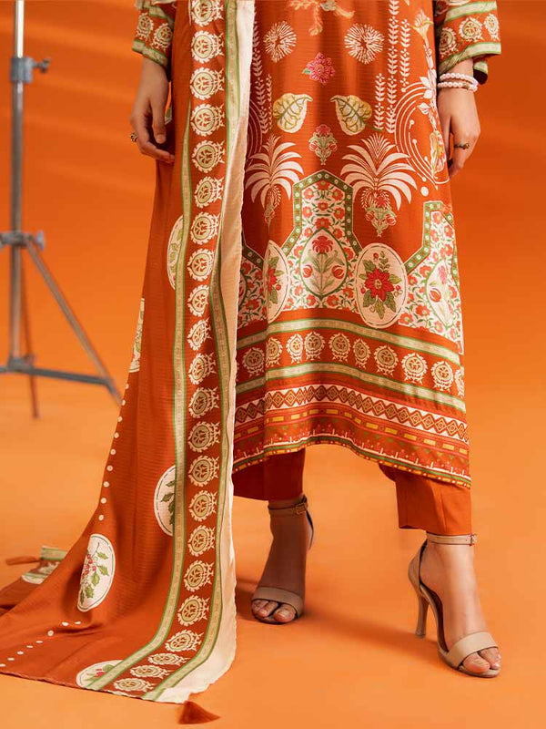 AFROZ 3-Piece Unstitched Digital Printed Bana Dora Viscose Suit