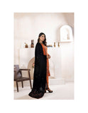 Bareeze Dyed Slub Embroidered Ensemble with Velvet Shawl