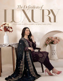 Bareeze Dyed Slub Embroidered Ensemble with Velvet Shawl
