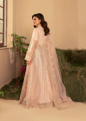 Net Maxi in Peach Orange-AYAT LIGHT PEACH