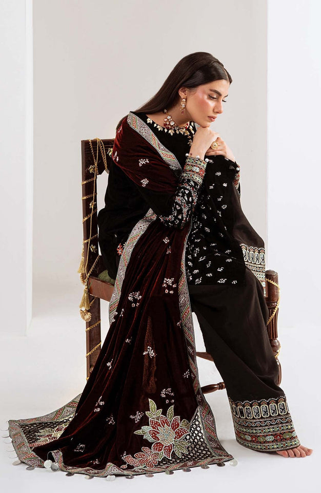 Maya by Nureh Luxury Embroidered Velvet Unstitched 3 Piece Suit  - NU25VLT - Winter Collection