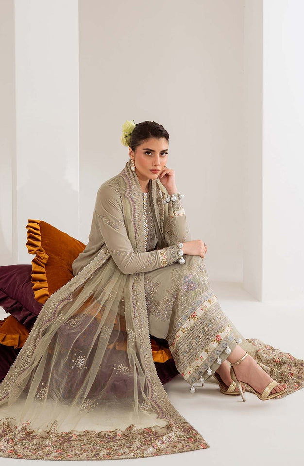 Maya by Nureh Luxury Embroidered Velvet Unstitched 3 Piece Suit  - NU25VLT - Winter Collection
