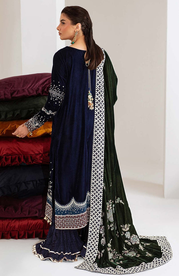 Maya by Nureh Luxury Embroidered Velvet Unstitched 3 Piece Suit  - NU25VLT - Winter Collection