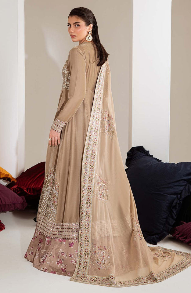 Maya by Nureh Luxury Embroidered Velvet Unstitched 3 Piece Suit - NW-108 - NU25VLT - Beige - Winter Collection