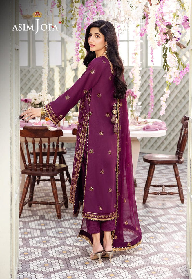 AJCFP-07 EMBROIDERED JUMBO SILK UNSTITCHED 3 PCS
