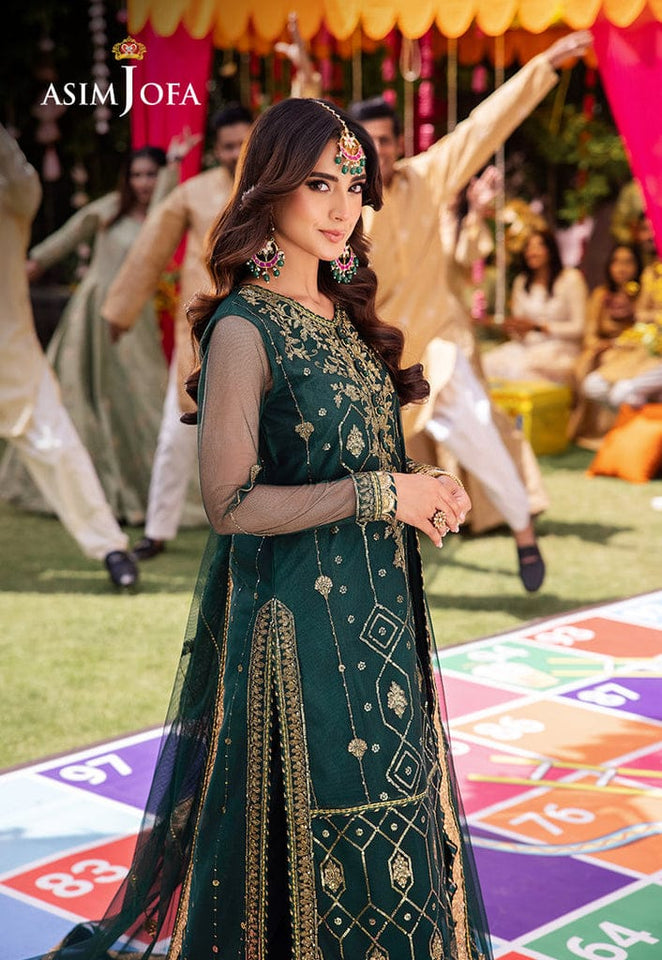 AJMJB-23 EMBROIDERED NET UNSTITCHED 3 PCS