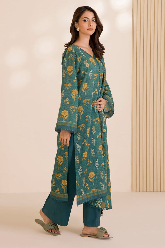 Zellbury | Unstitched Printed 3pc Cotton Fabric