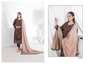 Semi-Stitched Fancy Embroidered Viscose Jacquard 3 Piece