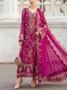 Stylish Heavy Embroidered Chiffon Party Wear Dress With Chiffon Embroidered Dupatta (Unstitched)